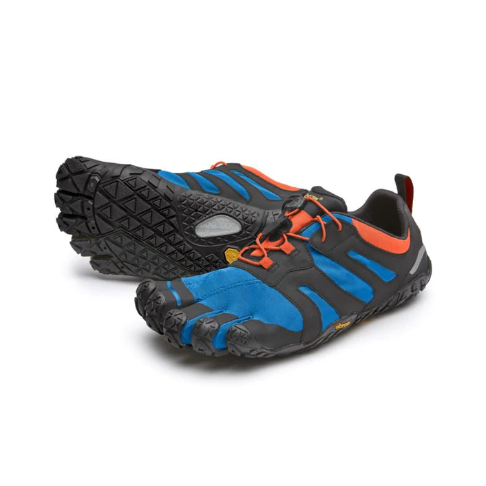 Vibram V-Trail 2.0 Mens Barefoot Trail Running Shoe (Blue-Orange)